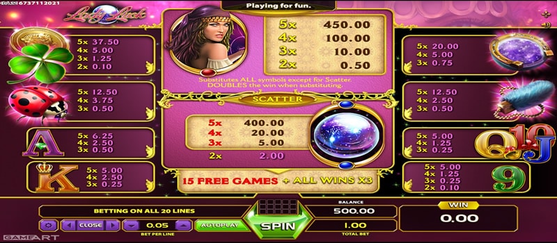 lady luck casino game art