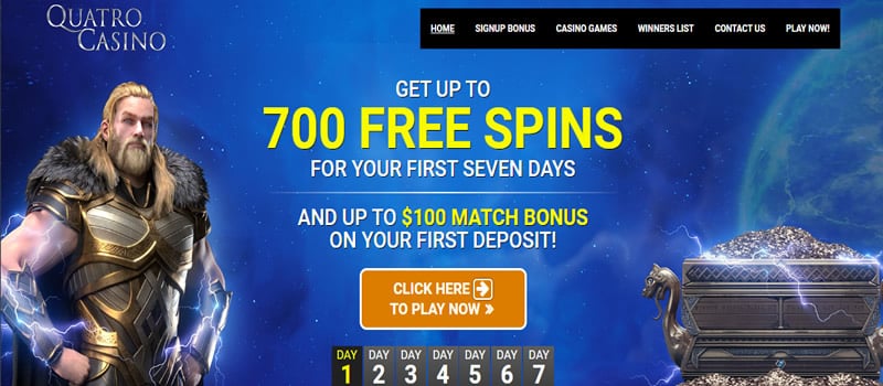 quatro casino bonus 700 ilmaiskierrosta