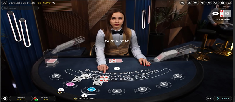 skylounge blackjack-pöytä